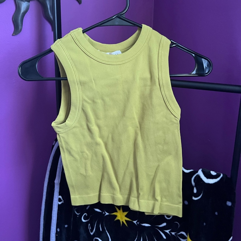 Olive green cropped tank top